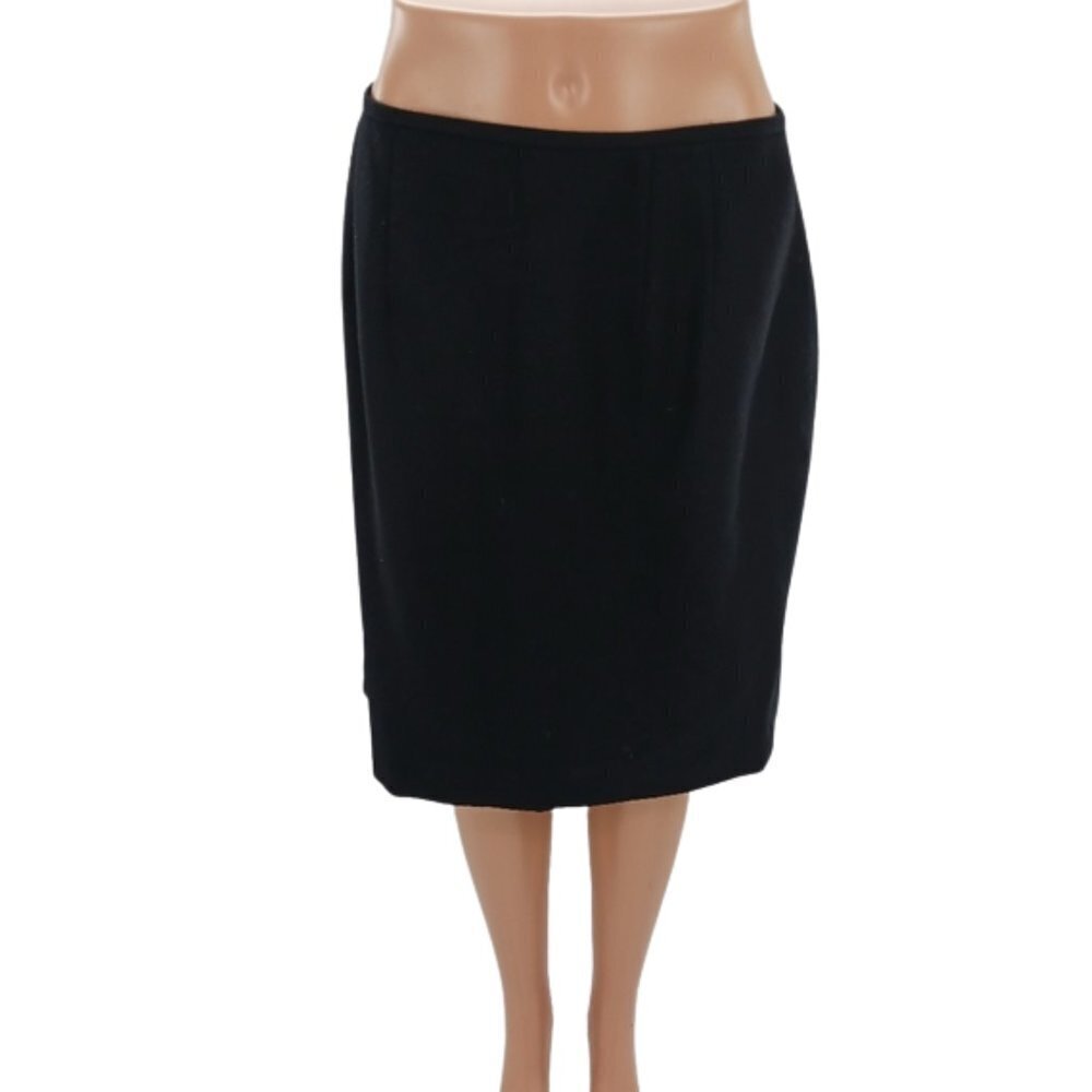 Amanda Smith Womens Black Pure Wool Pencil Skirt Lined Career Size 12